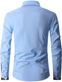 Men's Shirt Dress Shirt Button Down Shirt Wrinkle Resistant Button Up Shirt Plain Wedding Office & Career Black White Wine Royal Blue Long Sleeve Turndown Spring & Fall Clothing Apparel Basic