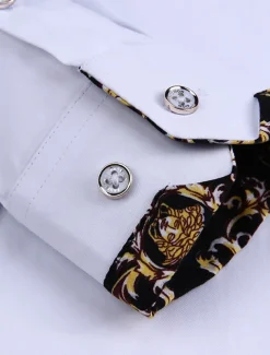 Men's Shirt Dress Shirt Button Down Shirt Wrinkle Resistant Button Up Shirt Plain Wedding Office & Career Black White Wine Royal Blue Long Sleeve Turndown Spring & Fall Clothing Apparel Basic