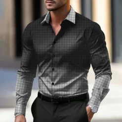 Men's Shirt Dress Shirt Button Up Shirt Black Red Blue Purple Long Sleeve Turndown Summer Clothing Apparel Buttons