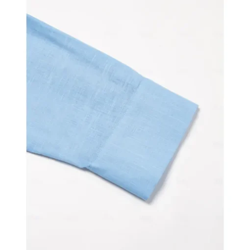 Men's Shirt Dress Shirt Casual Shirt Blue Long Sleeve Solid Color Turndown Formal Button Clothing Apparel Daily