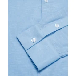Men's Shirt Dress Shirt Casual Shirt Blue Long Sleeve Solid Color Turndown Formal Button Clothing Apparel Daily