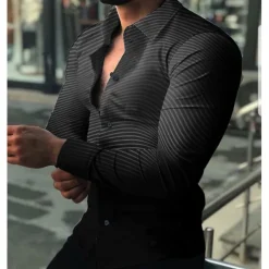 Men's Shirt Dress Shirt Gradient Daily Holiday Black Red Blue Purple Long Sleeve Turndown Spring & Summer Clothing Apparel 3D Print