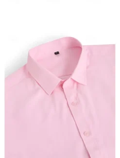 Men's Shirt Dress Shirt Plain Office & Career Wedding Party Light Blue Black White Navy Blue Long Sleeve Lapel Summer Clothing Apparel