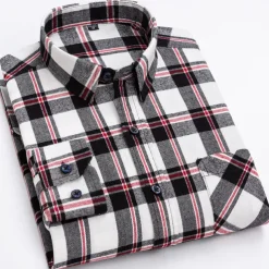 Men's Shirt Dress Shirt Plaid Office & Career Wedding Party Light Blue Black Navy Blue Blue Long Sleeve Lapel Spring & Fall Clothing Apparel Front Pocket