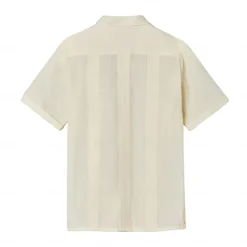 Men's Shirt Guayabera Shirt Light Yellow Black White Light Green Pink Short Sleeve Turndown School Performance Embroidered Clothing Apparel Elegant Vacation Vintage Neutral