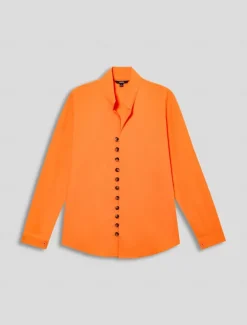 Men's Shirt Linen Shirt Beach Shirt Button Up Shirt Plain Casual Daily Black White Pink Orange Long Sleeve Band Collar Spring & Summer Clothing Apparel