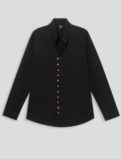 Men&#039;s Shirt Linen Shirt Beach Shirt Button Up Shirt Plain Casual Daily Black White Pink Orange Long Sleeve Band Collar Spring &amp; Summer Clothing Apparel