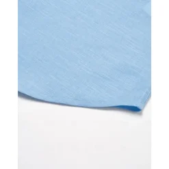 Men's Shirt Linen Shirt Blue Long Sleeve Solid Color Fold-over Collar Spring & Summer Street Daily Clothing Apparel