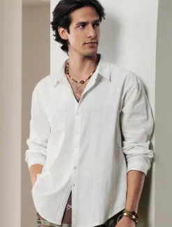 Men&#039;s Shirt Linen Shirt Solid Color Casual Daily White Pink Navy Blue Blue Long Sleeve Collar Spring &amp; Summer Clothing Apparel Button-Down