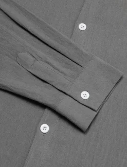 Men's Shirt Linen Shirt Summer Shirt Button Up Shirt Plain Casual Daily Black Blue Khaki Army Green Long Sleeve Lapel Spring & Summer Clothing Apparel Pocket