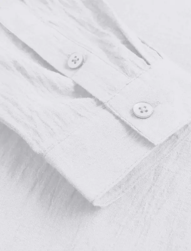 Men's Shirt Linen Shirt Summer Shirt Beach Wear Button Up Shirt Solid Color Vacation Curise Black White Pink Navy Blue Long Sleeve Collar Spring & Summer Clothing Apparel Button-Down