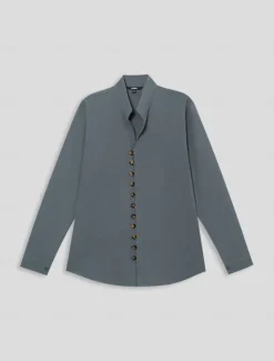 Men's Shirt Linen Shirt Summer Shirt Casual Shirt Beach Shirt Button Up Shirt Plain Casual Daily Black White Pink Blue Long Sleeve Stand Collar Spring & Summer Clothing Apparel