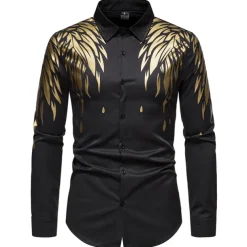 Men's Shirt Prom Shirt Graphic Daily Black White All Seasons Clothing Apparel Print