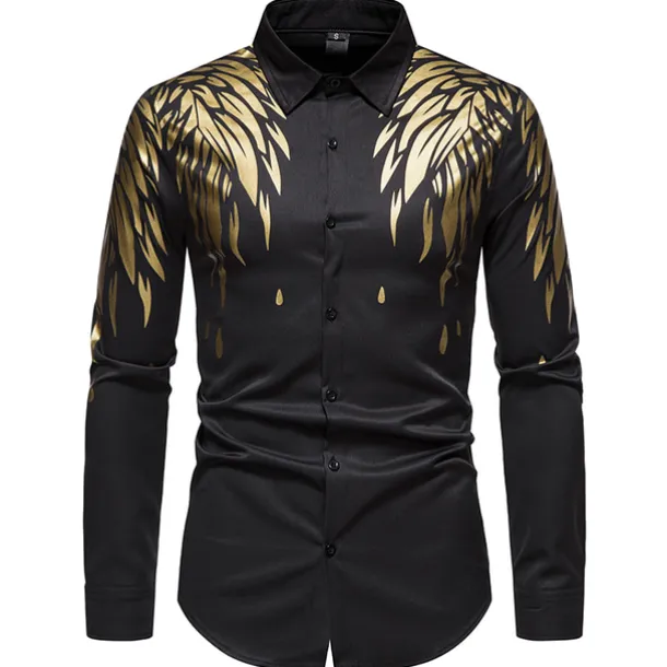 Men's Shirt Prom Shirt Graphic Daily Black White All Seasons Clothing Apparel Print