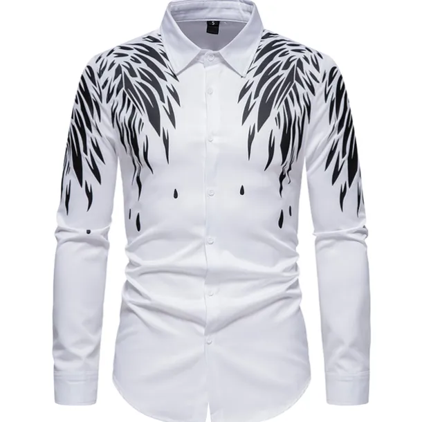 Men's Shirt Prom Shirt Graphic Daily Black White All Seasons Clothing Apparel Print