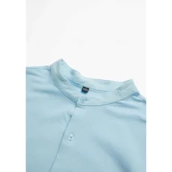 Men's Shirt Summer Shirt Beach Wear Button Up Shirt Black White Pink Red Long Sleeve Plain Band Collar Spring & Summer Casual Daily Clothing Apparel 100% Cotton