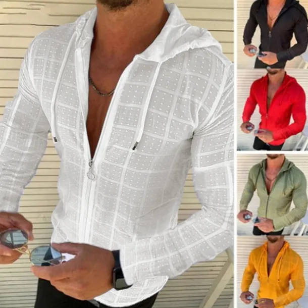 Men's Shirt Summer Shirt Beach Wear Casual Shirt Black White Yellow Red Green Long Sleeve Floral Hooded Vacation Casual Drawstring Clothing Apparel Fashion Casual Breathable Comfortable