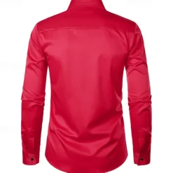 Men's Shirt Summer Shirt Casual Shirt Beach Shirt Collared Shirt Button Up Shirt Black White Red Long Sleeve Polka Dot Lapel Vacation Hawaiian Pocket Clothing Apparel Polyester Fashion Casual