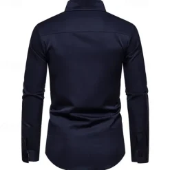 Men's Shirt Summer Shirt Casual Shirt Beach Shirt Collared Shirt Button Up Shirt Black White Navy Blue Long Sleeve Paisley Lapel Vacation Hawaiian Pocket Clothing Apparel Polyester Fashion Casual