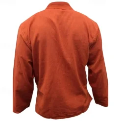 Men's Shirt Summer Shirt Casual Shirt Beach Shirt Button Up Shirt Black Yellow Orange Army Green Dark Blue Long Sleeve Plain Band Collar Vacation Hawaiian Clothing Apparel Polyester Fashion Casual