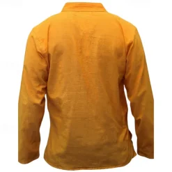 Men's Shirt Summer Shirt Casual Shirt Beach Shirt Button Up Shirt Black Yellow Orange Army Green Dark Blue Long Sleeve Plain Band Collar Vacation Hawaiian Clothing Apparel Polyester Fashion Casual