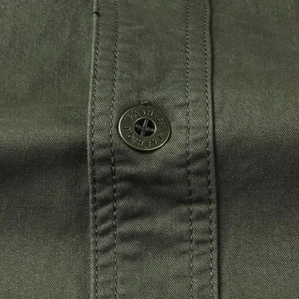 Men's Shirt Summer Shirt Casual Shirt Button Up Shirt Cargo Shirt Black White Red khaki Dark Blue Long Sleeve Plain Shirt Collar Vacation Hawaiian Pocket Clothing Apparel 100% Cotton Fashion Casual