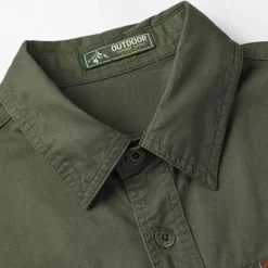 Men's Shirt Summer Shirt Casual Shirt Button Up Shirt Cargo Shirt Black White Red khaki Dark Blue Long Sleeve Plain Shirt Collar Vacation Hawaiian Pocket Clothing Apparel 100% Cotton Fashion Casual