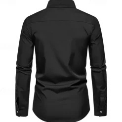 Men's Shirt Summer Shirt Casual Shirt Beach Shirt Collared Shirt Button Up Shirt Black White Burgundy Navy Blue Blue Long Sleeve Color Block Lapel Vacation Hawaiian Patchwork Clothing Apparel