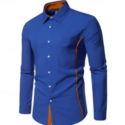 Men's Shirt Summer Shirt Casual Shirt Beach Shirt Collared Shirt Button Up Shirt Black White Burgundy Navy Blue Blue Long Sleeve Color Block Lapel Vacation Hawaiian Patchwork Clothing Apparel