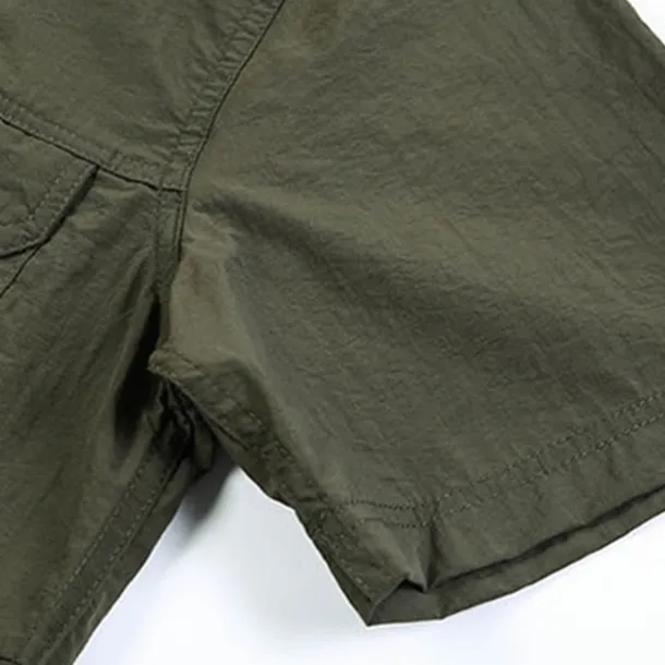 Men's Shirt Summer Shirt Casual Shirt Button Up Shirt Cargo Shirt khaki Dark Grey Army Green Short Sleeve Plain Shirt Collar Vacation Hawaiian Pocket Clothing Apparel 100% Cotton Fashion Casual