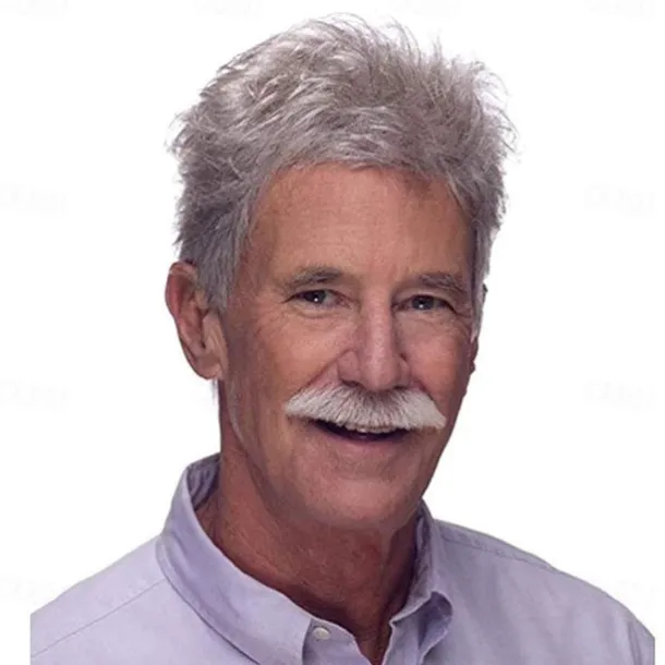 Mens Short Grey White Wigs Fluffy and Realistic Short Hair Old Man Wig MenS Natural Daily Use Hair Synthetic Hair Heat Resistant Replacement Full Wigs