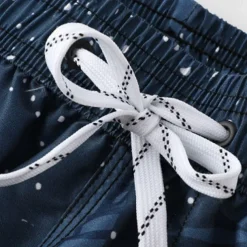 Men's Shorts Beach Shorts Drawstring Graphic Leaf Tree Breathable Quick Dry Knee Length Outdoor Vacation Home Vacation Ethnic Style Navy Blue Stretchy