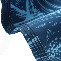 Men's Shorts Beach Shorts Drawstring Ocean Abstract Abstract Art Breathable Quick Dry Knee Length Outdoor Vacation Home Vacation Ethnic Style Lake blue Navy Blue Stretchy