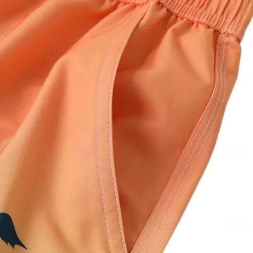 Men's Shorts Beach Shorts Pocket Drawstring Elastic Waist Graphic Leaf Tree Breathable Quick Dry Knee Length Outdoor Vacation Home Vacation Ethnic Style Lake blue Dark Blue / Red Micro-elastic