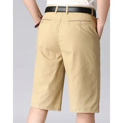 Men's Shorts Chino Shorts Bermuda shorts Work Shorts Pocket Plain Comfort Breathable Business Casual Elegant Vintage Black Yellow Inelastic
