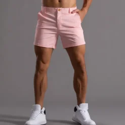 Men's Shorts Chino Shorts Bermuda shorts Work Shorts Pocket Straight Leg Plain Comfort Breathable Short Sports Outdoor Casual Daily Fashion Streetwear Black White