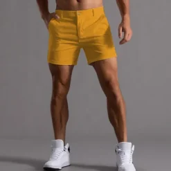 Men's Shorts Chino Shorts Bermuda shorts Work Shorts Pocket Straight Leg Plain Comfort Breathable Short Sports Outdoor Casual Daily Fashion Streetwear Black White