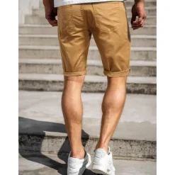 Men's Shorts Chino Shorts Bermuda shorts Pocket Plain Comfort Breathable Outdoor Daily Going out 100% Cotton Fashion Streetwear Blue Khaki