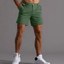 Men's Shorts Chino Shorts Bermuda shorts Work Shorts Pocket Plain Comfort Breathable Short Daily Stylish Casual Black White Micro-elastic