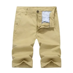 Men's Shorts Chino Shorts Bermuda shorts Pocket Plain Comfort Breathable Outdoor Daily Going out Cotton Blend Fashion Streetwear Army Green Orange