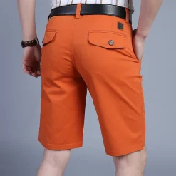 Men's Shorts Chino Shorts Bermuda shorts Pocket Plain Comfort Breathable Outdoor Daily Going out Cotton Blend Fashion Streetwear Army Green Orange