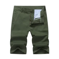 Men's Shorts Chino Shorts Bermuda shorts Pocket Plain Comfort Breathable Outdoor Daily Going out Cotton Blend Fashion Streetwear Army Green Orange