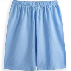 Men's Shorts Linen Shorts Summer Shorts Pocket Drawstring Elastic Waist Plain Comfort Breathable Short Casual Daily Holiday Fashion Classic Style Black White