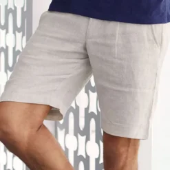 Men's Shorts Linen Shorts Summer Shorts Beach Shorts Pocket Plain Comfort Breathable Outdoor Daily Going out Fashion Streetwear Black Blue