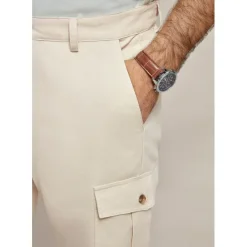 Men's Shorts Linen Shorts Summer Shorts Front Pocket Straight Leg Plain Comfort Breathable Knee Length Party Outdoor Casual Fashion Basic Khaki