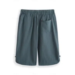 Men's Shorts Linen Shorts Summer Shorts Capri Pants Drawstring Plain Sports Short Work Daily Linen / Cotton Blend Classic Casual / Sporty Black Green Black
