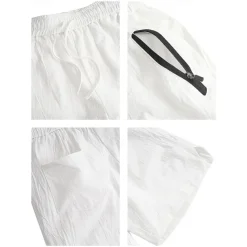 Men's Shorts Linen Shorts Summer Shorts Beach Shorts Pocket Drawstring Elastic Waist Plain Comfort Breathable Short Casual Daily Holiday Fashion Classic Style White Army Green