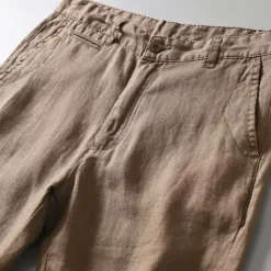 Men's Shorts Linen Shorts Summer Shorts Beach Shorts Buttons Pocket Plain Comfort Breathable Short Vacation Holiday Beach Hawaiian Boho White Khaki