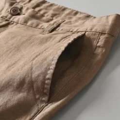 Men's Shorts Linen Shorts Summer Shorts Beach Shorts Buttons Pocket Plain Comfort Breathable Short Vacation Holiday Beach Hawaiian Boho White Khaki