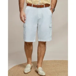 Men's Shorts Linen Shorts Summer Shorts Front Pocket Straight Leg Plain Comfort Breathable Knee Length Party Outdoor Casual Fashion Basic White